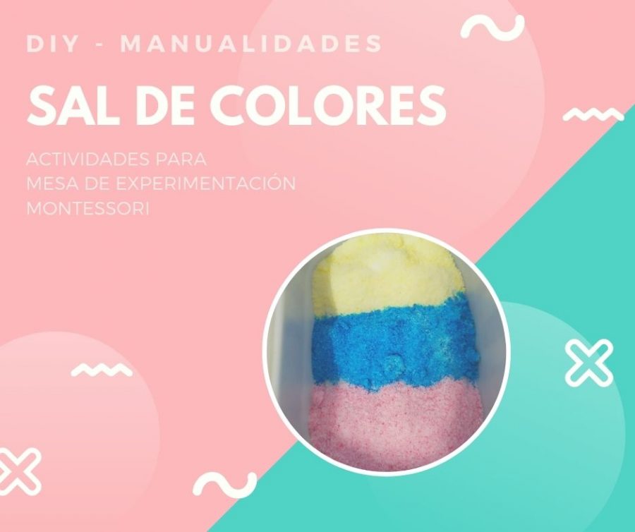 como hacer sal de colores montessori