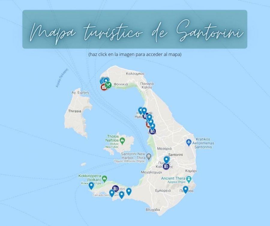 mapa turístico de Santorini