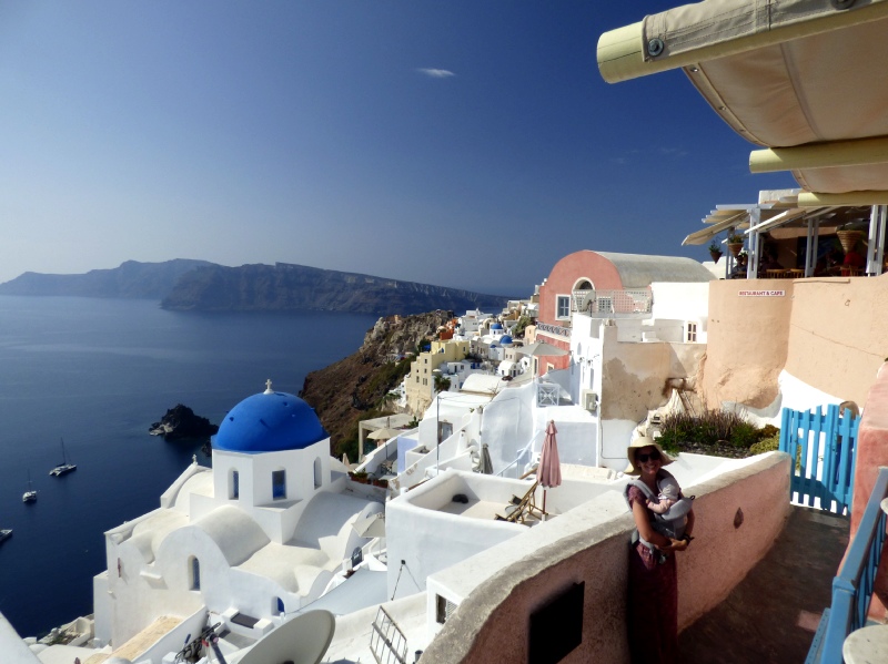 viaje con niños a Santorini